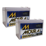 Kit X2 Bateria Estacionaria Moura 12v