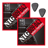 Kit X2 Cordas Guitarra Nig 09