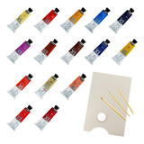 Kit Xl Pébéo Tinta Óleo 37ml - 21 Cores + Gode Mdf