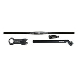 Kit Xtime 4 Peças Guidão Reto 730mm Mesa Canote 31.6mm Mtb