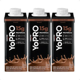 Kit Yopro Chocolate Bebida Proteica Leitissimo 15g 250ml 3un