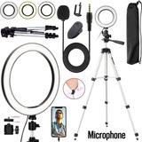 Kit Youtuber Gravação Celular Vídeo Universal Ring Light Led