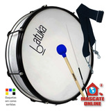 Kit Zabumba 18 Pol 20cm + Baqueta + Bacalhau Talabarte Forró