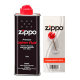 Kit Zippo Fluido + Cartela De Pedra Para Isqueiro Original