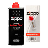 Kit Zippo Fluido + Cartela De Pedra Para Isqueiro Original