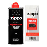 Kit Zippo Fluido + Pavio Genuíno Para Isqueiro Original