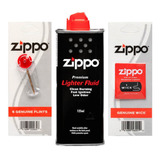 Kit Zippo Fluido + Pedra + Pavio Original Para Isqueiro