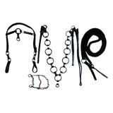Kit,cabeçada, Peitoral Argolado Muares+ Rédea+ Freio Inox