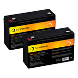 Kit2 Bateria 6v 12ah Para Sistema De Iluminação Carrinho 