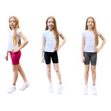 Kit3 Bermuda Ciclista Infantil/juvenil Menina Suplex Atacado
