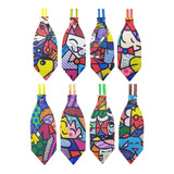 Kit30 Gravatas Estampada Estilo Romero Brito Pet Shop