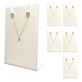Kit6 Mostruários Brinco Corrente Bijuterias Expositor Branco
