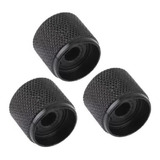Knob Botão Preto De Metal Para Contrabaixo Ou Guitarra C/3