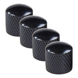 Knob Metal Para Guitarra Baixo Volume Tone Tom Preto 4 Un