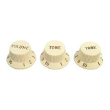 Knob P/ Guitarra Strato Volume / Tone Bege C/ 3 Pçs