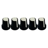 Knob Potenciômetro Eixo Estriado 6mm 481 - 5 Peças Branca
