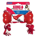 Kong Goodie Bone W/rope Com Corda Medium Brinquedo Para Cães Cor Vermelho