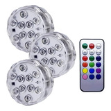 Kt 3 Led A Pilha Aquario Piscina Jardim A Prova D Agua Rgb