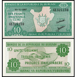 L-2357 Linda Cédula Original Burundi Fe 10 Francs Ano 2007