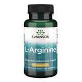 L Arginine Energy Support 500mg 100 Capsulas Swanson Sabor Natural