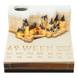 L Bloco De Notas 3d Do Castelo Mágico Do Calendário