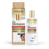 L'oréal Paris Uv Defender Protetor Facial Fluido F60 Com Cor Nude