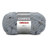 Lã Confete 100g Círculo - Cinza