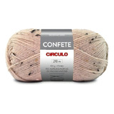 Lã Confete Círculo Novelo 210mts Com 100g - Crochê Tricô Cor 7469 - Porcelana