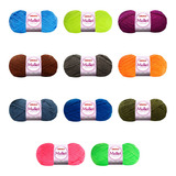 Lã Mollet Fibra Negra Círculo 100gr Colorida Crochê Tricô Cor -cor Aleatória