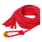 Laço Americano Torcido Vermelho Team Roopng 15mt Corda Boi