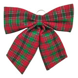 Laço Luxo Grande Xadrez Vm/vd Enfeite Natalino 56x46cm² Cor Vermelho/verde