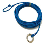 Laço Torcido Cdv Azul 10mm-15mts Com Argola De Ferro