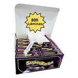 Lâmina Barbear Inox 1/2 Super Barba 8 Caixa 800 Peças Black