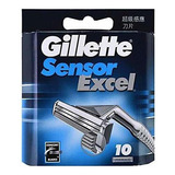 Lâminas Para Barbear Gillette Sensor Excel - Pacote De 10 W