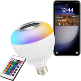 Lampada Colorida Caixa Som Musical Bluetooth Controle Remoto
