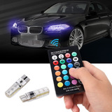 Lâmpada Led Carro Colorida Diurna 12v C/ Controle Remoto Rgb