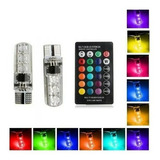 Lampada T10 Rgb Cores Strobo Controle Remoto Atacado