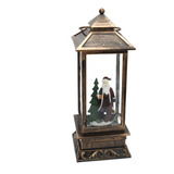 Lamparina Papai Noel Com Luz, Lampião Vila Natalina 30 Cm