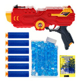Lançador Dardos 2 Em 1 Dartz Blaster 6 Dardos 200 Bolas Gel