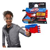 Lançador Infantil Nerf 4 Dardos Meninos Azul Alpha Strike