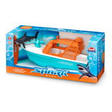 Lancha Barco Shark Wave Brinquedo Tubarão