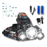 Lanterna Cabeça 3 Luz Led Forte Recarregável Profissional
