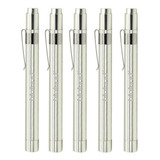 Lanterna Clínica Profissional Led Aluminio Prata 5 Unidades