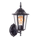 Lanterna Colonial Com Braço Preta Luminaria Para Muro Parede