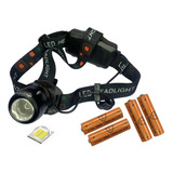 Lanterna De Cabeça Led T9 P90 Recarregável + 2 Bateria Extra