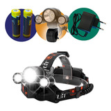 Lanterna De Cabeça T6 Led Cree Tatica Profissional Com Zoom