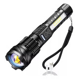 Lanterna De Titânio Tática Laser Pro Camping Trilha Led Usb