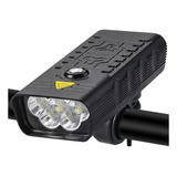 Lanterna Farol Bike C/ Power Bank 5 Led T6/ Usb Muito Forte Cor Preto