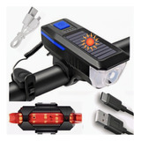 Lanterna Farol Solar Bike Buzina Led