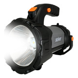 Lanterna Holofote Led Cree Recarregavel Solver Slp-401 Portátil Resistente E Potente Bivolt E Recarregável Lanterna Preta Luz Branco